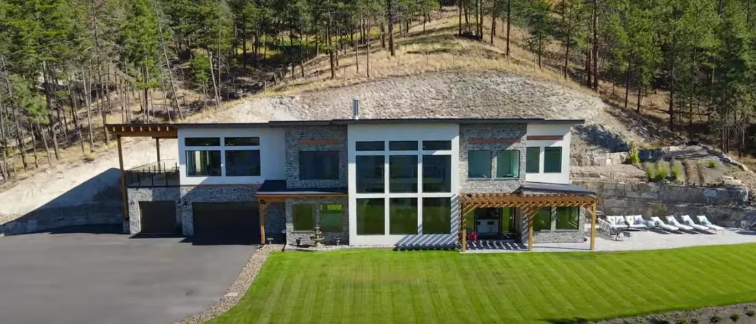 Custom new build home exterior with modern West Coast detailing.