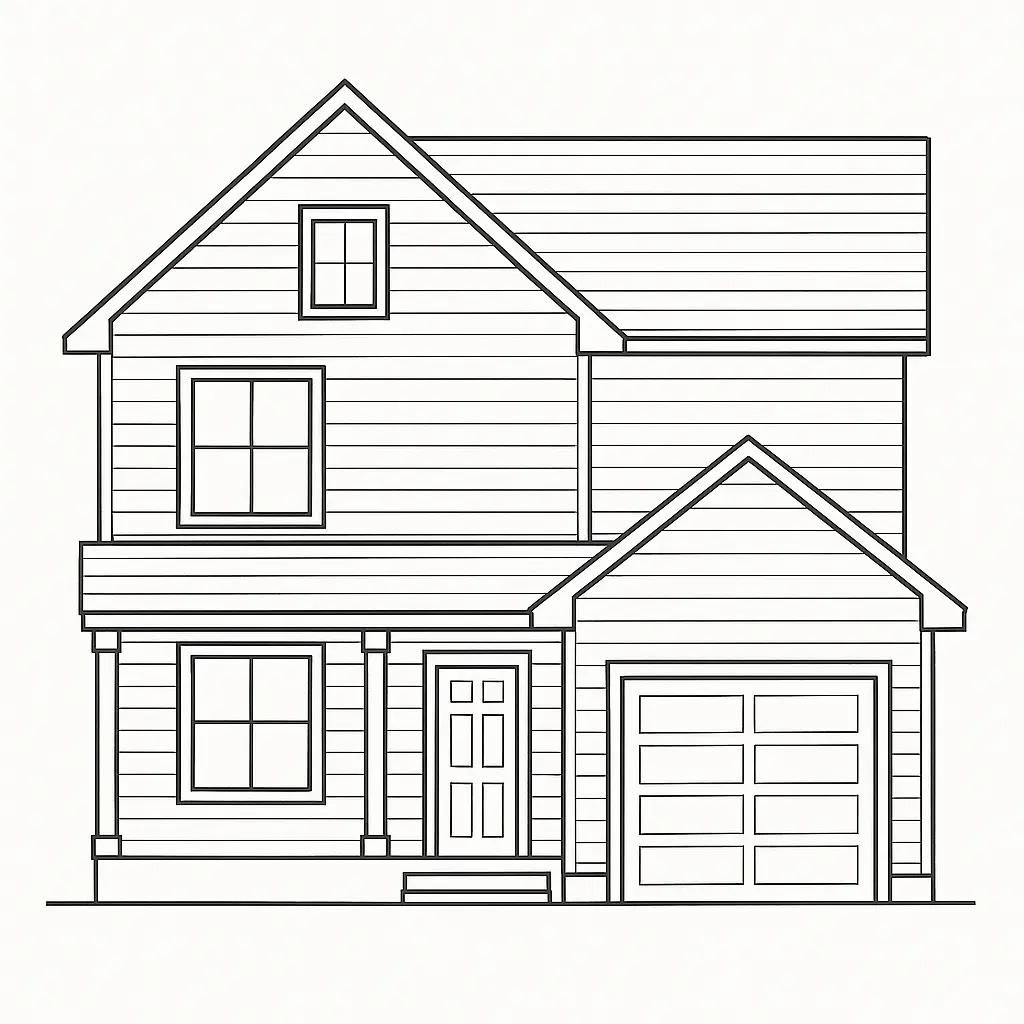 Exterior elevation architectural drafting