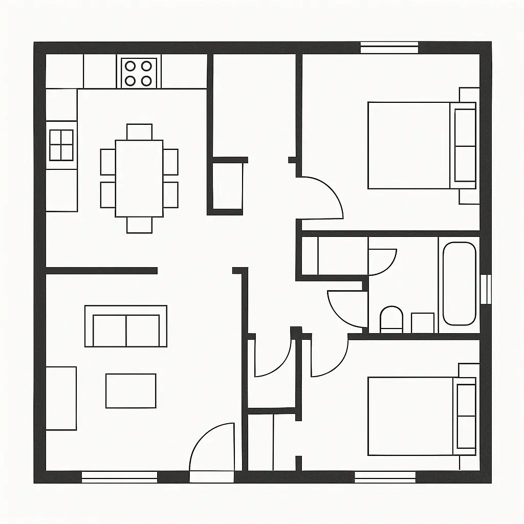 Residential floor plan drafting