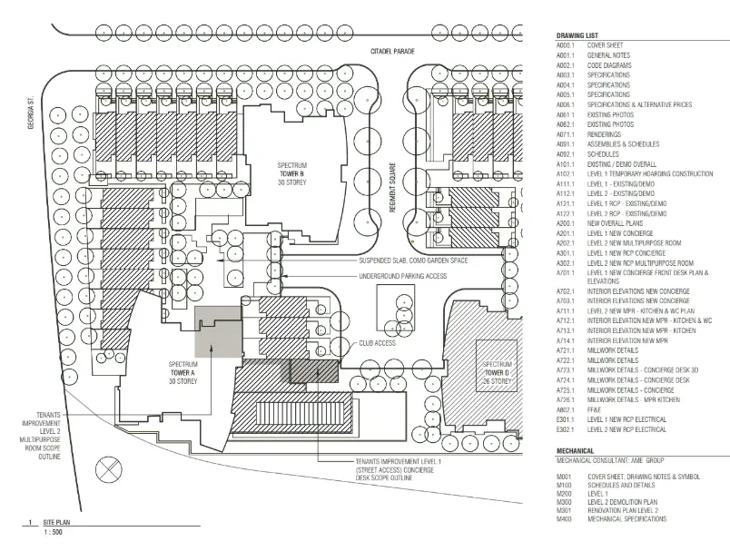 Site plan drafting Vancouver